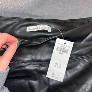Abercrombie and Fitch black leather legginings